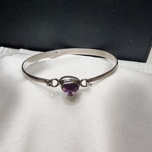 Vintage Triangle Amethyst Bangle Bracelet